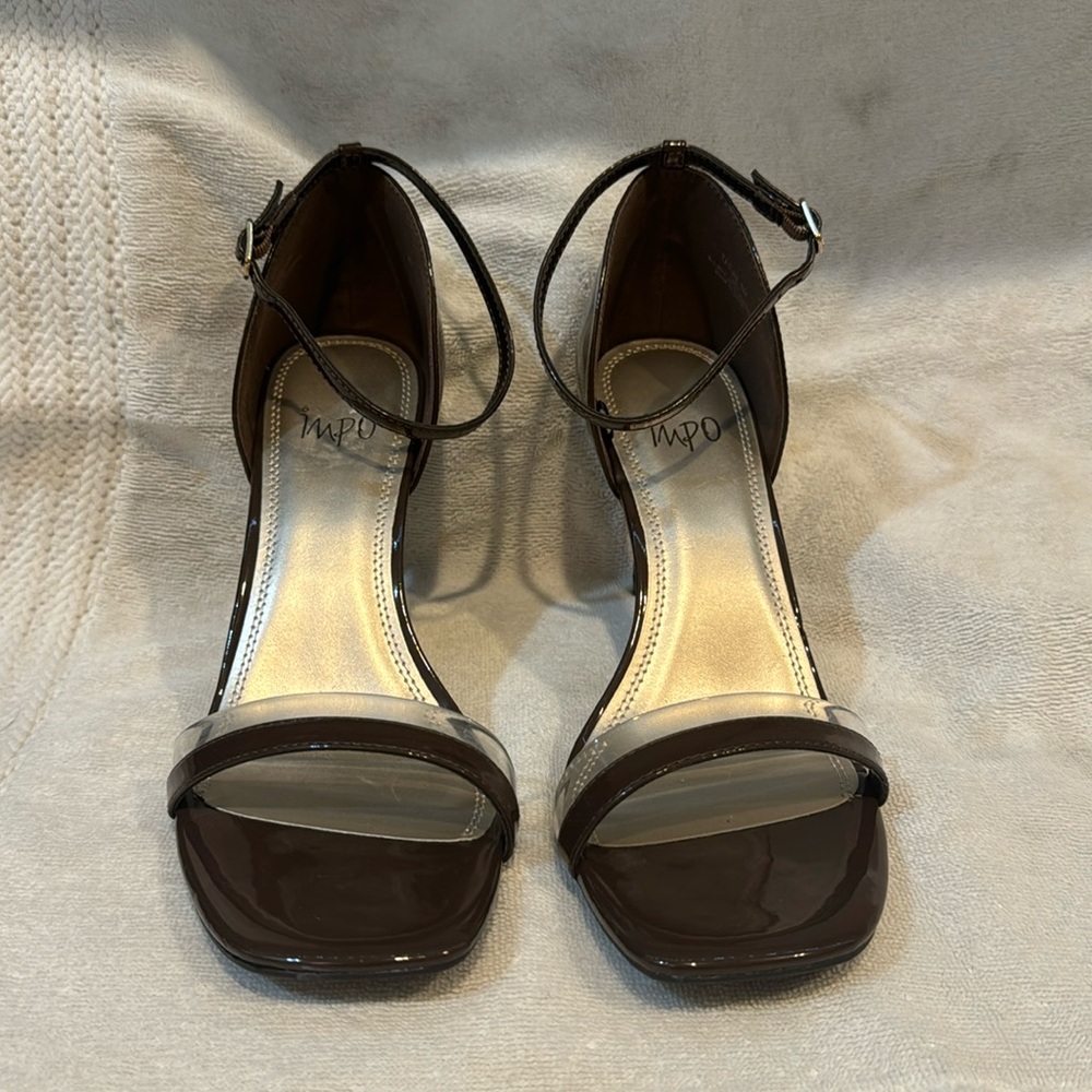 Brown Open Toes Heels